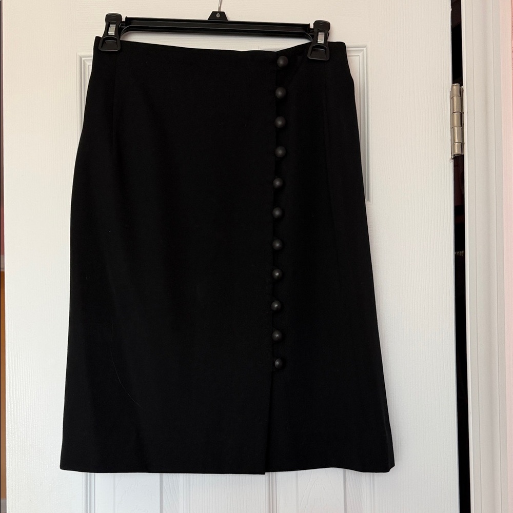 Classic Black Button-Front Women's Skirt